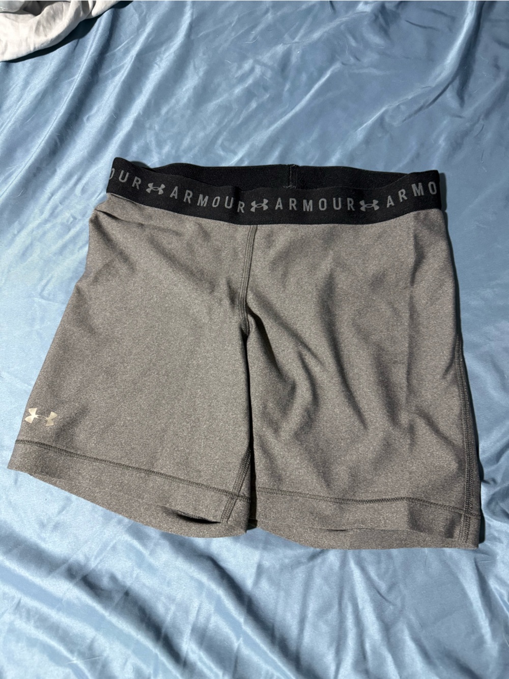 Under Armour Gray Performance Bike Shorts with Logo Waistband